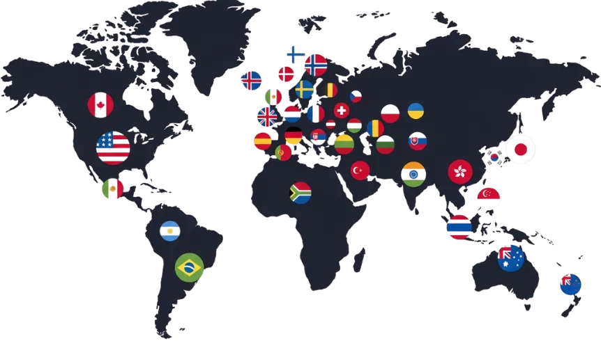 Worldwide IPTV coverage map