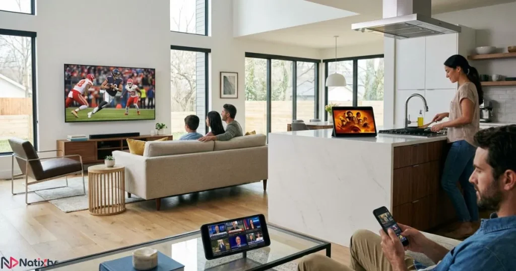 American IPTV streaming across multiple devices at home