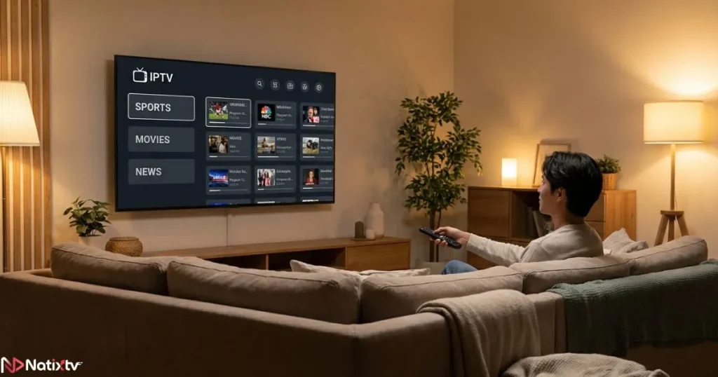 iptv app on roku interface with live channels and TV guide