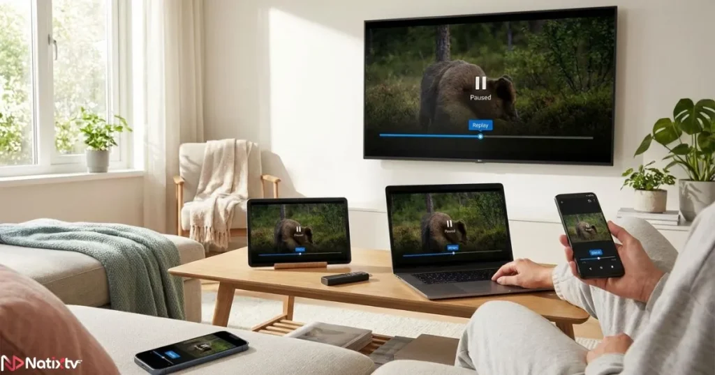 catch on iptv working seamlessly across smart TV, phone, tablet, and laptop