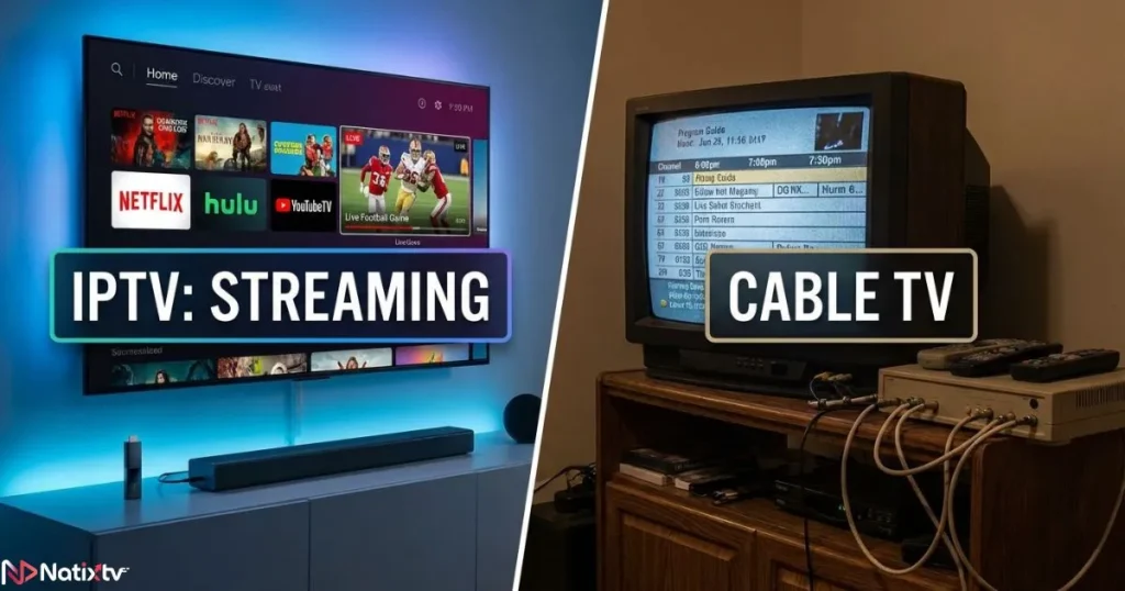 IPTV USA channels compared to traditional cable television