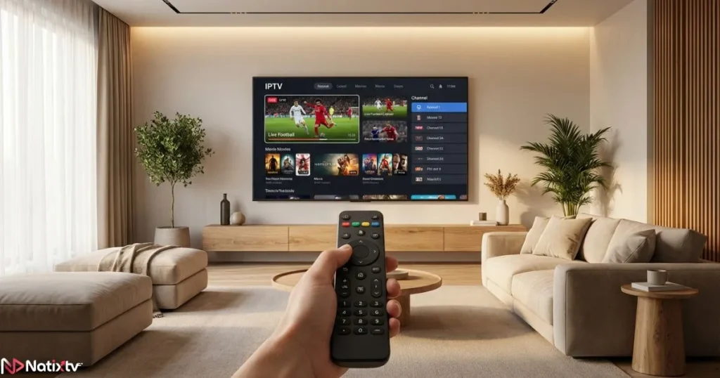 Best IPTV Android apps interface on Android TV screen