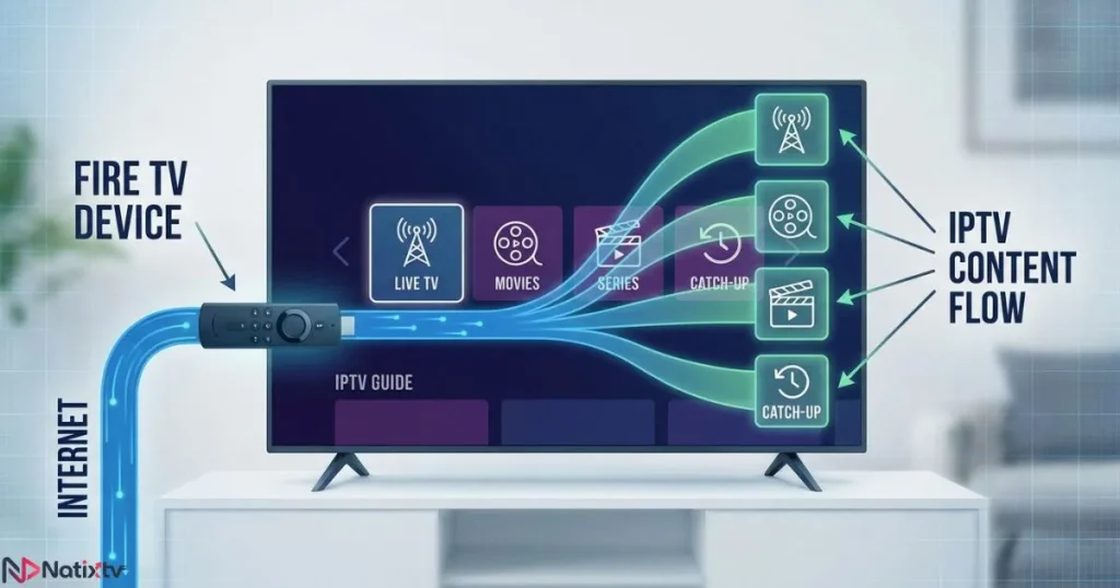 How a Firestick IPTV app works on IPTV Fire TV devices