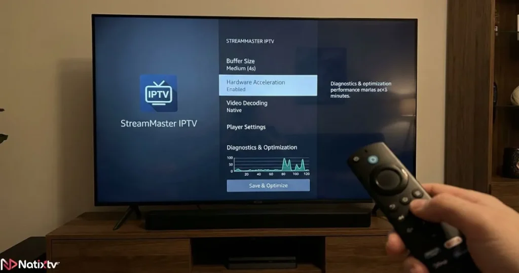 Optimizing settings in a Firestick IPTV app for smooth streaming
