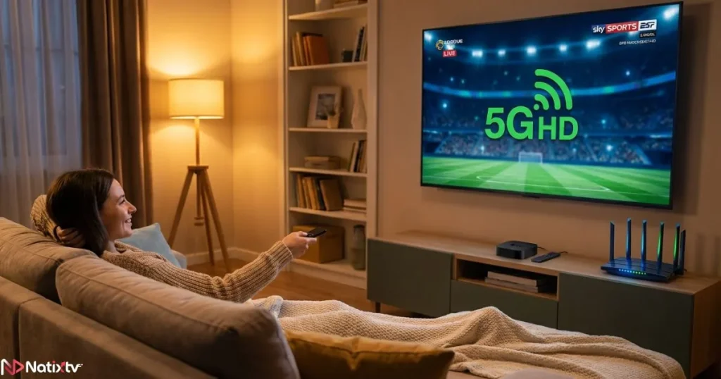Optimized Apple TV IPTV player streaming with best apple tv iptv app using strong connection.