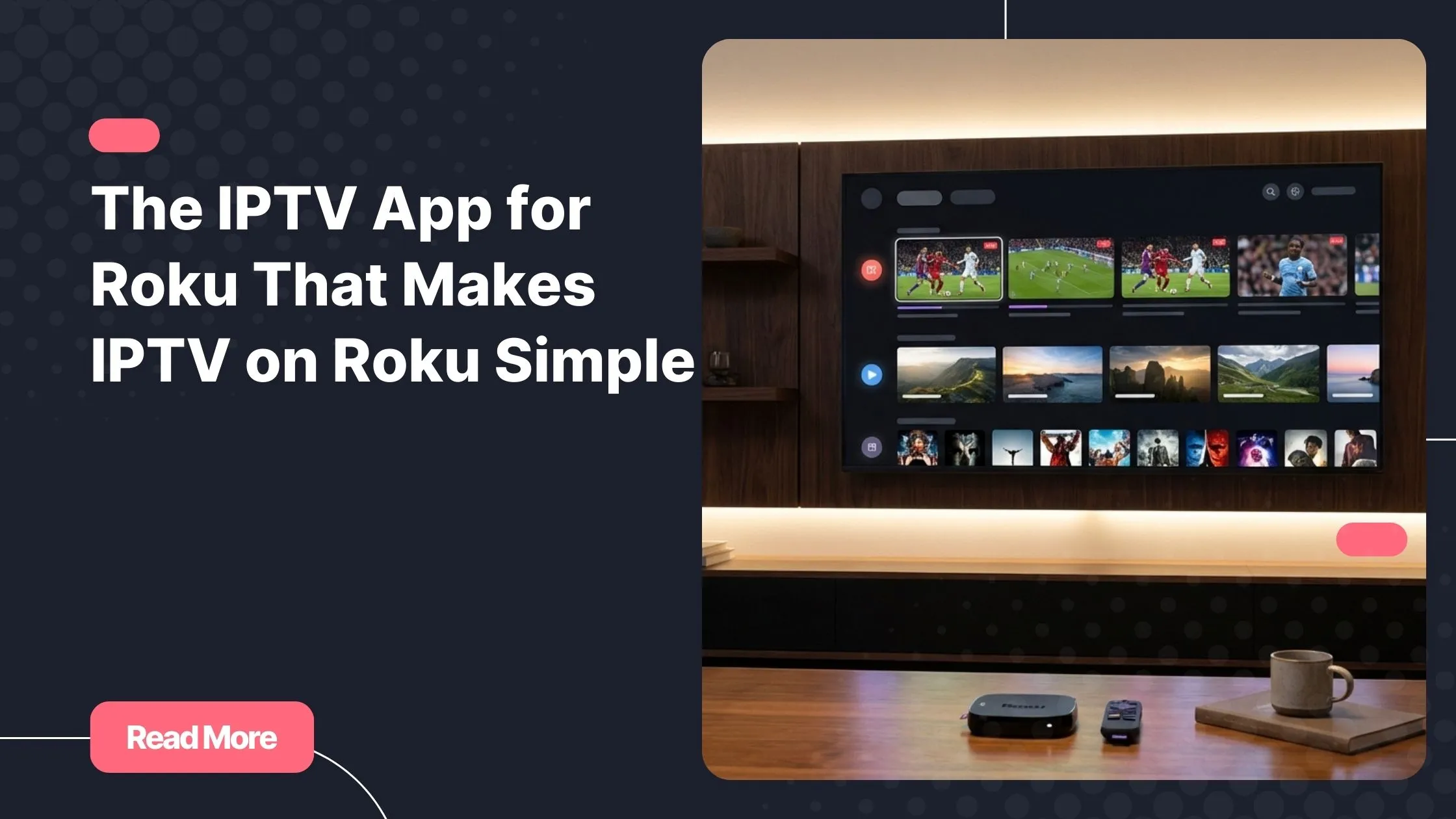 iptv app for roku displayed on a smart TV using a Roku device
