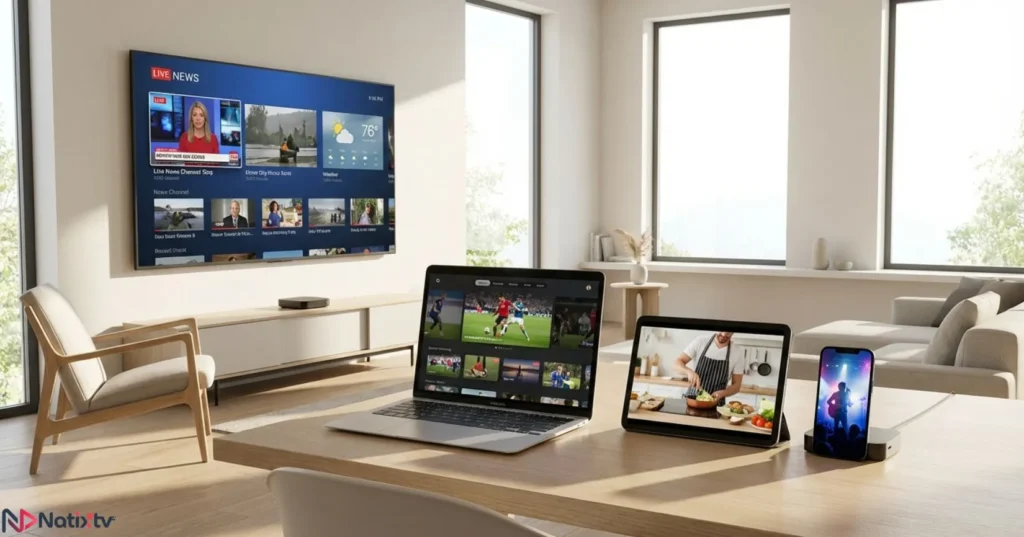 Live TV USA streaming across smart TVs, phones, and tablets using IPTV