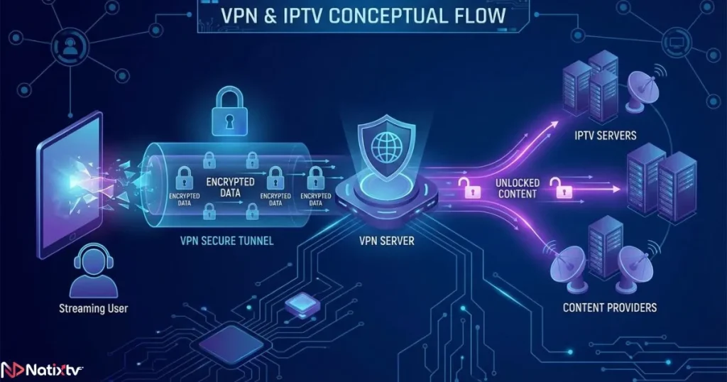 how iptv vpn encrypts streaming connection and protects privacy