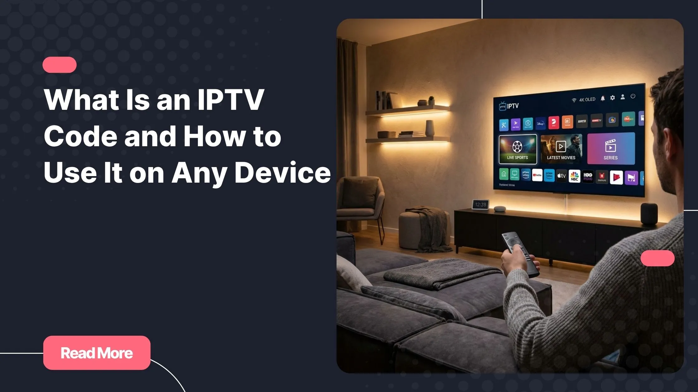 iptv code streaming setup on smart TV interface