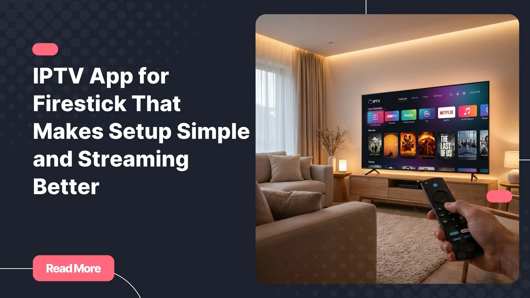 iptv app for firestick streaming interface on smart TV