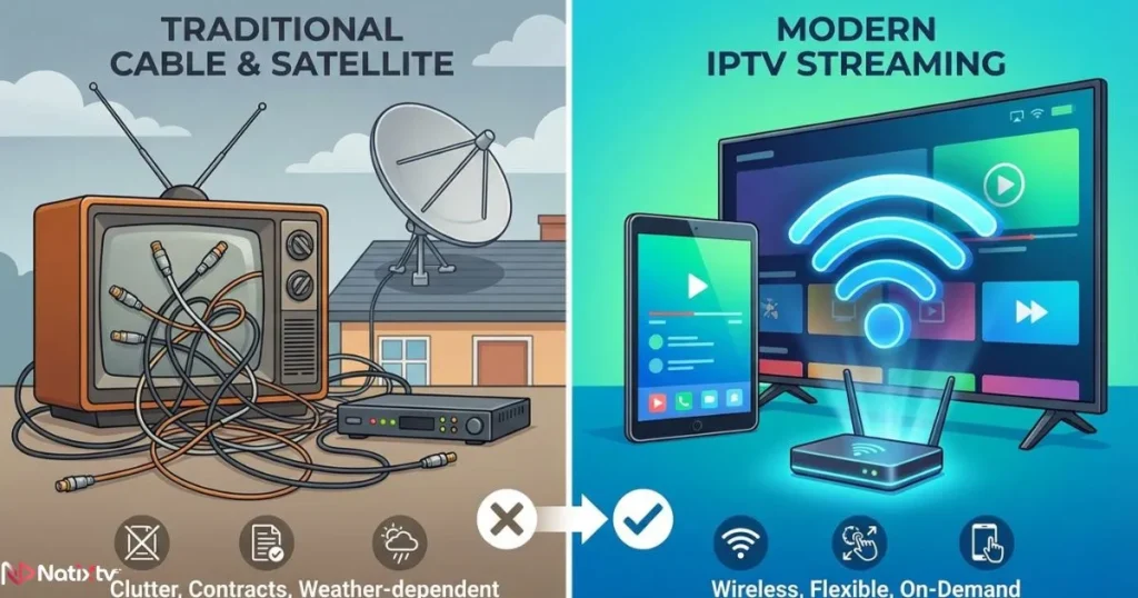 iptv service usa vs traditional cable tv comparison