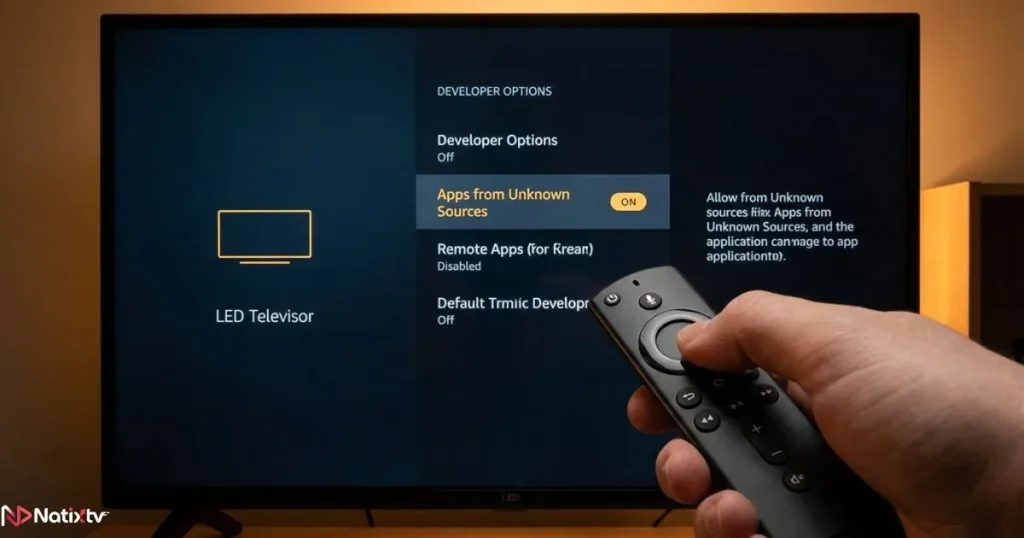 IPTV Firestick setup enabling apps from unknown sources