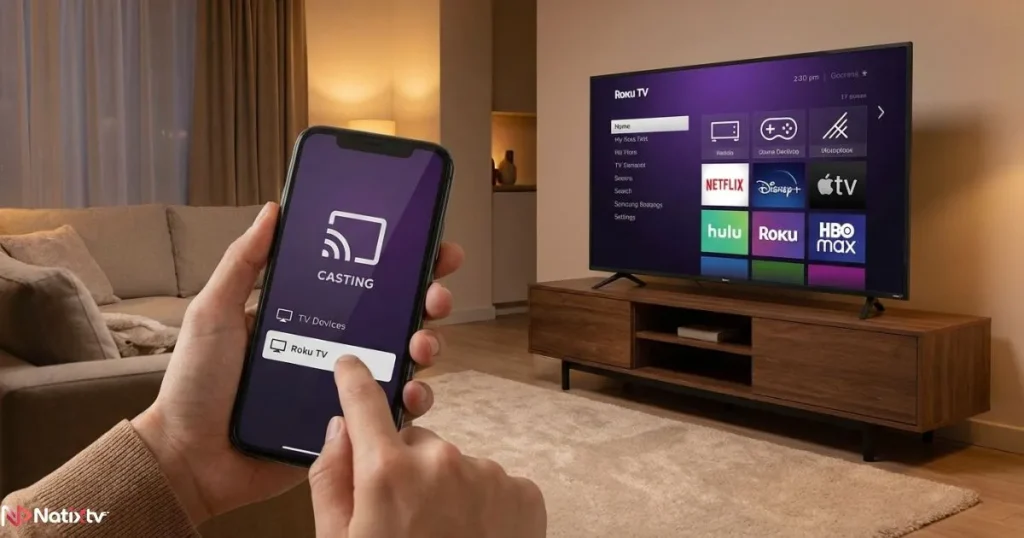 roku streaming iptv setup using screen mirroring from a smartphone