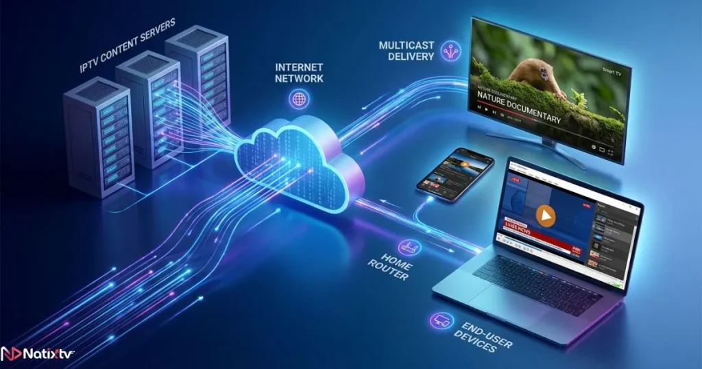 how iptv for vlc player streams television through internet networks