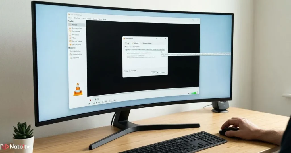 vlc iptv setup showing how to load a vlc m3u playlist