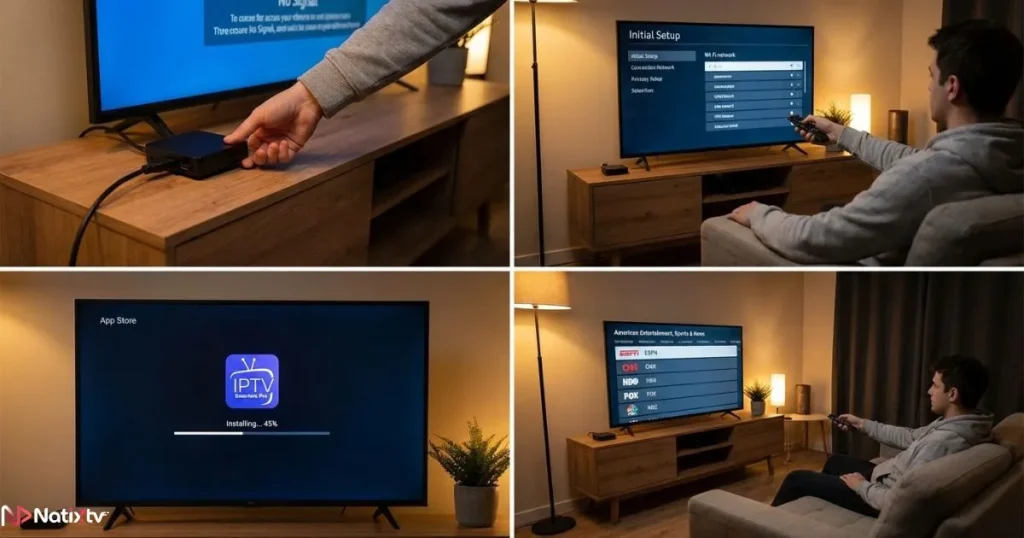setting up an american iptv box to watch US channels on a home television