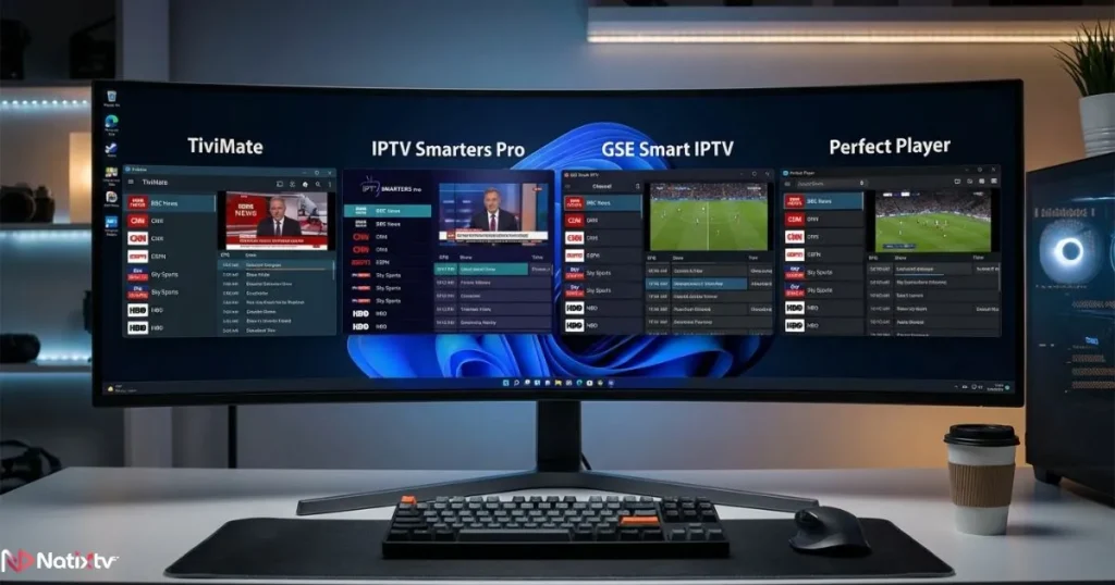 iptv pc software comparison showing different IPTV players