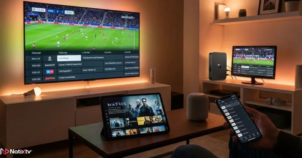 iptv app apk streaming on multiple Android devices and smart TV