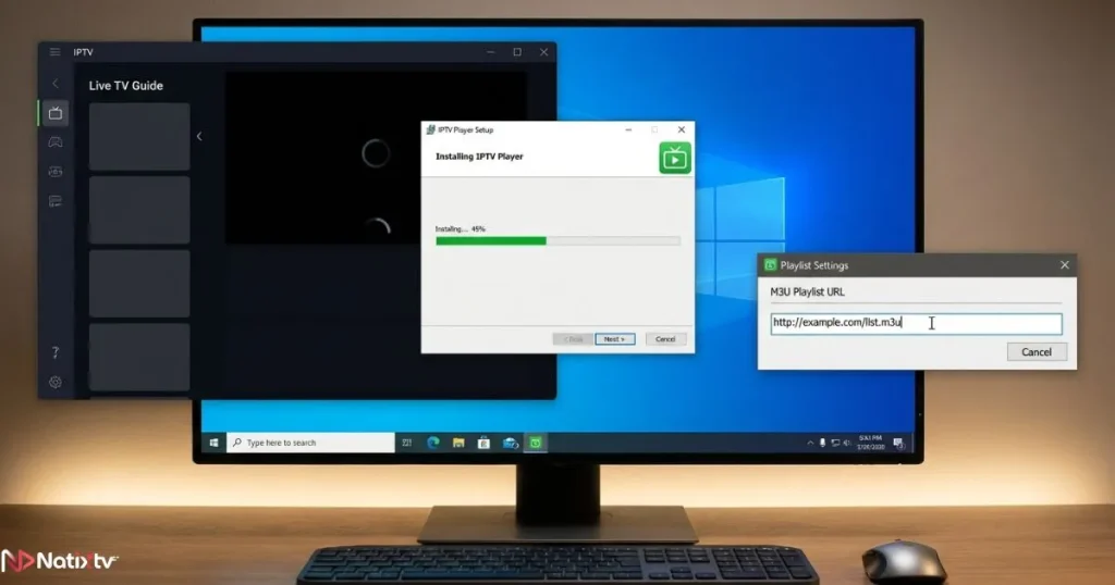m3u windows player setup screen loading IPTV playlist