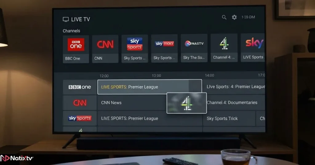 reliable iptv providers interface showing smooth streaming and channel navigation