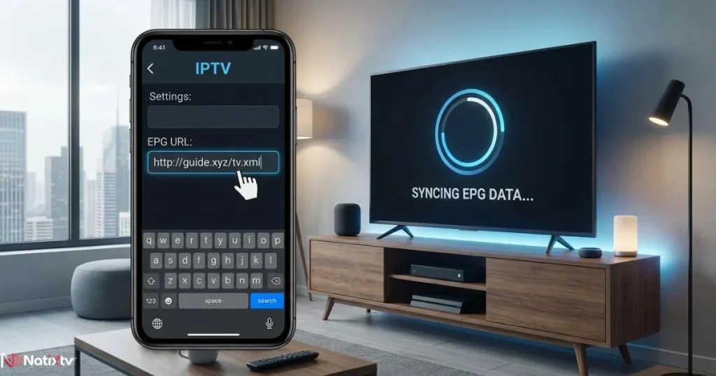 epg iptv setup process on smart tv and mobile device