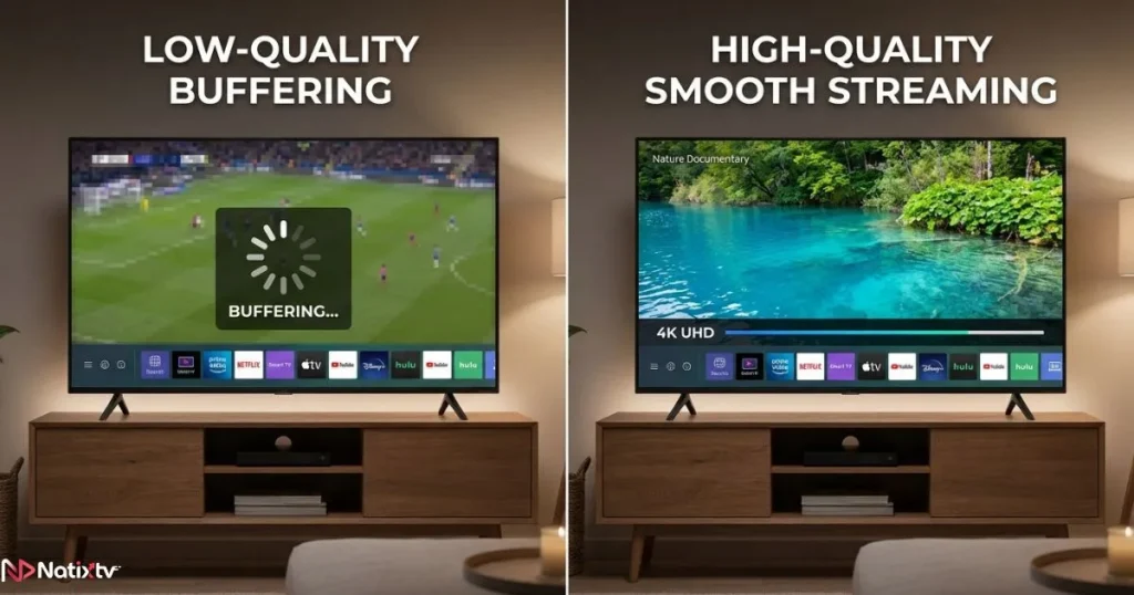 iptv free trial vs unstable streaming comparison on smart TV