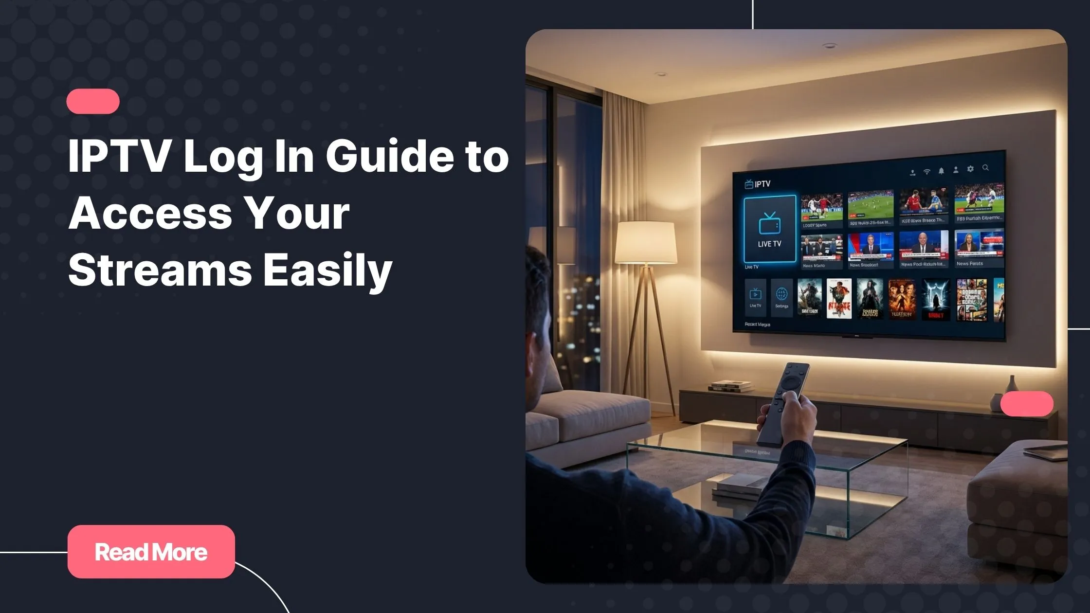 IPTV log in on smart TV streaming interface