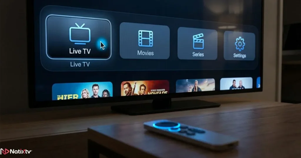 IPTV app Apple TV interface optimized for smooth navigation