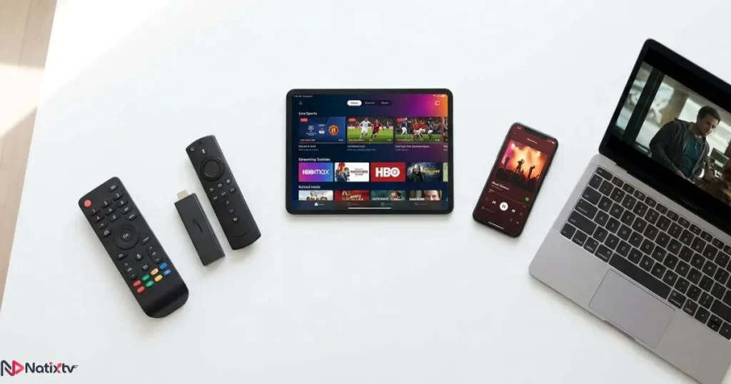 IPTV multi device compatibility across Smart TV tablet smartphone and laptop
