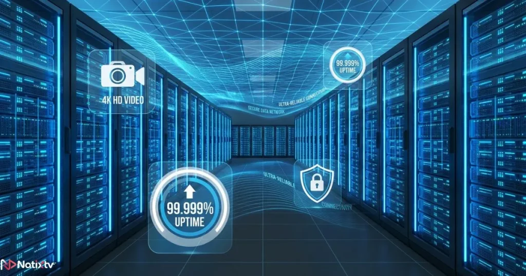 IPTV pro service infrastructure with high-performance servers and stable streaming technology