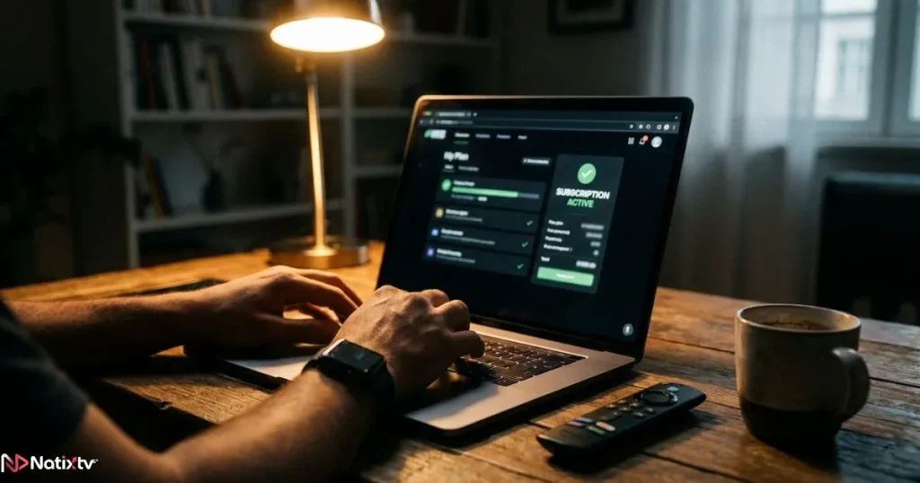 Activating a premium IPTV for TiviMate subscription on a laptop with free trial