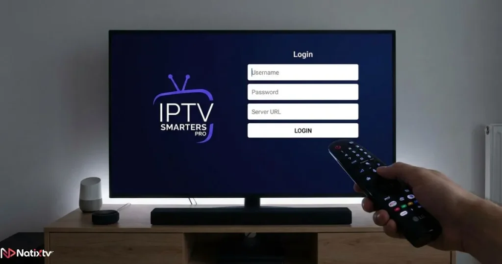 iptv username password screen on IPTV app login interface