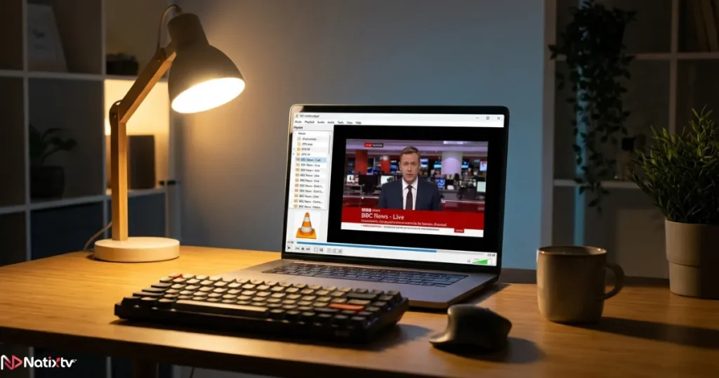 iptv access via VLC player on desktop streaming setup