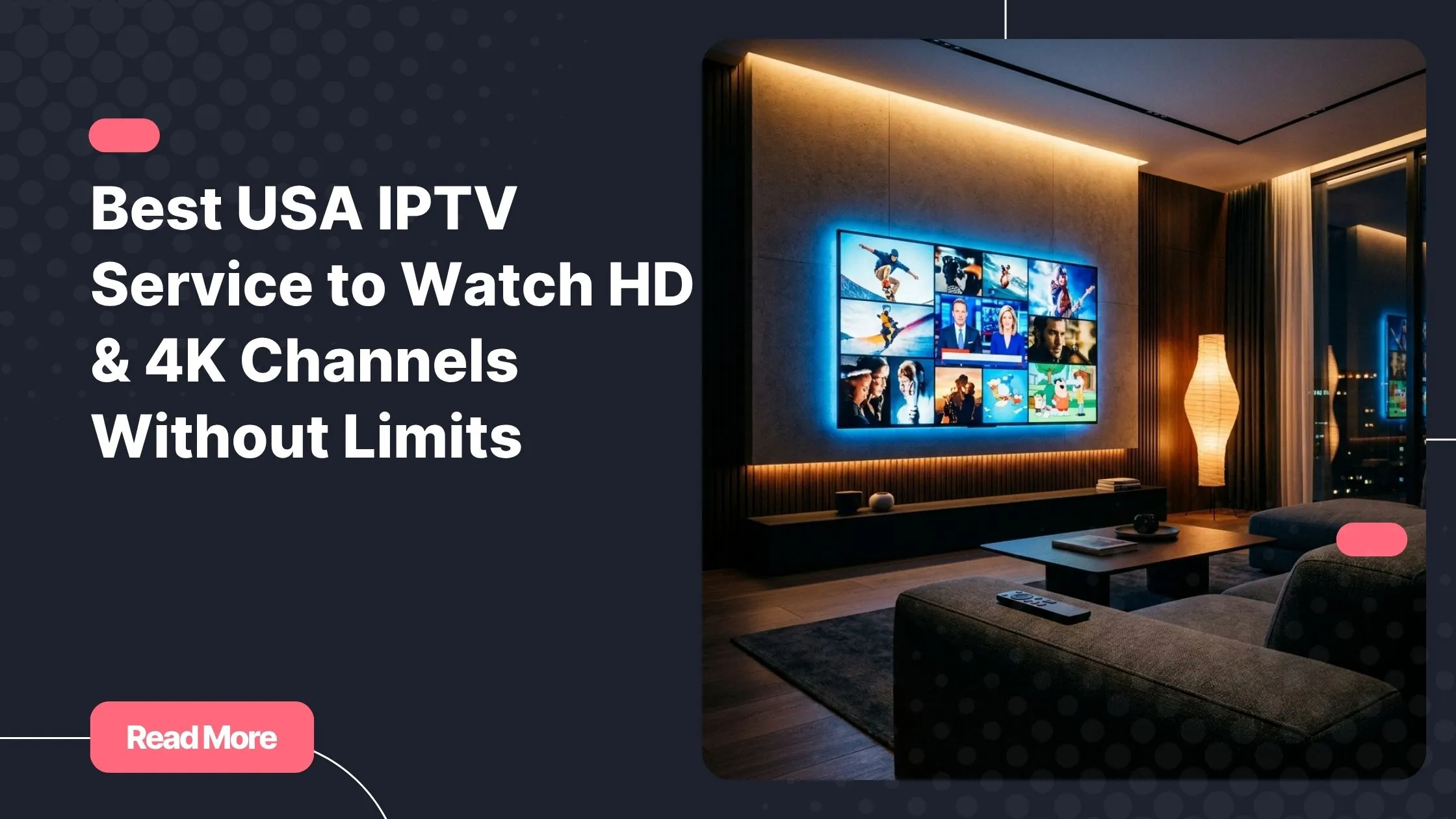 Best USA IPTV service displayed on a 4K smart TV in a modern living room