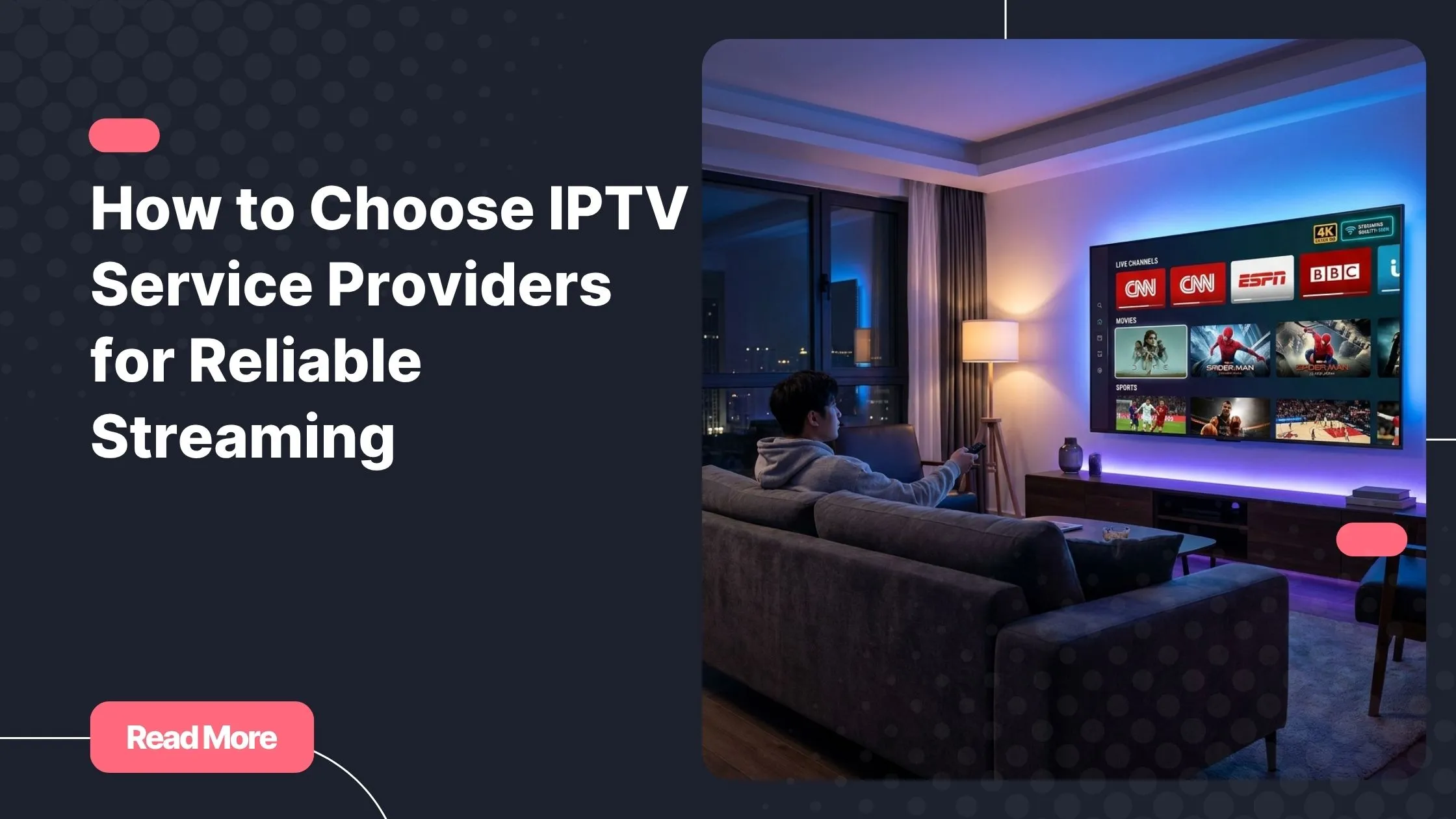 best iptv service providers displayed on a modern Smart TV interface