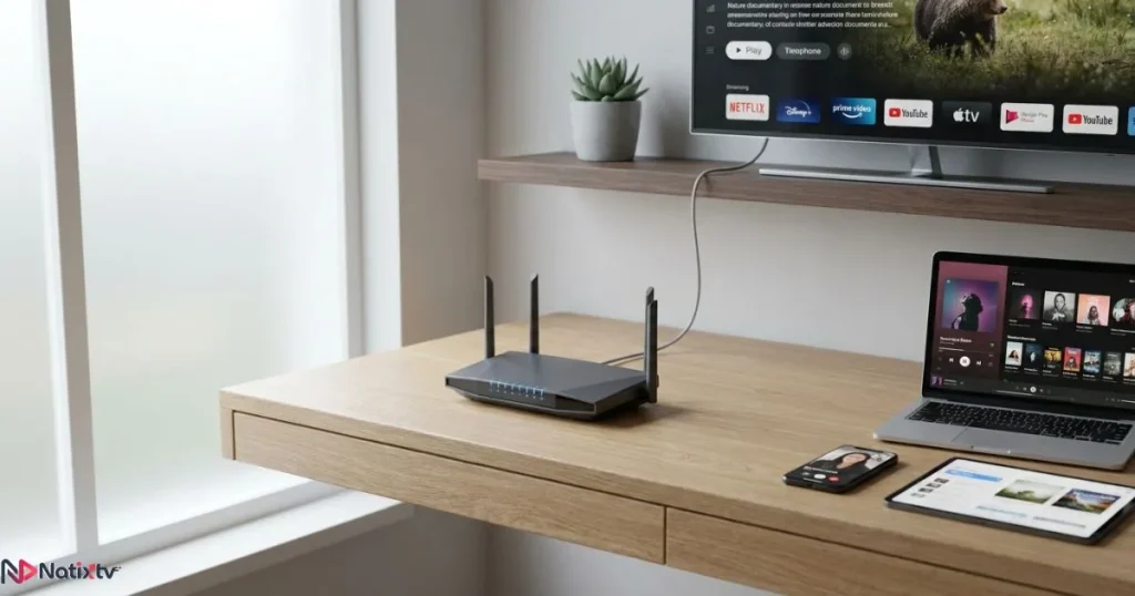 How an IPTV service works across multiple connected devices in a modern home network