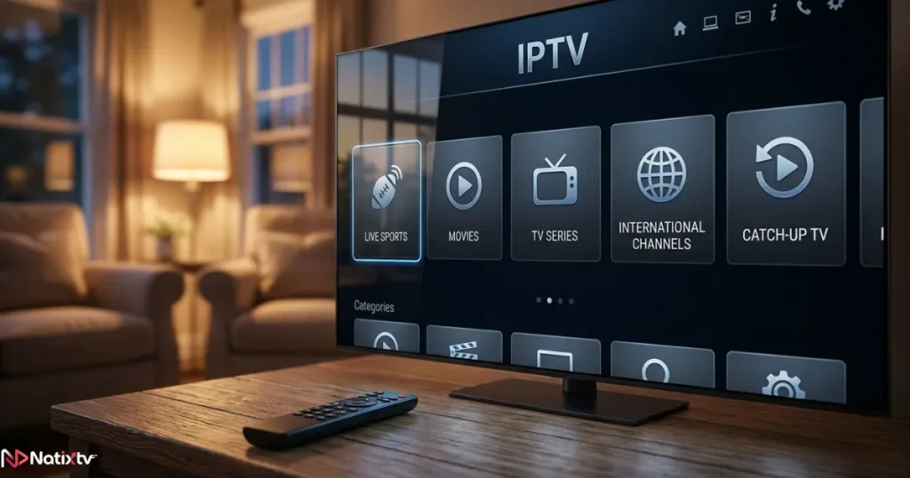 IPTV streaming service with live TV and video on demand content