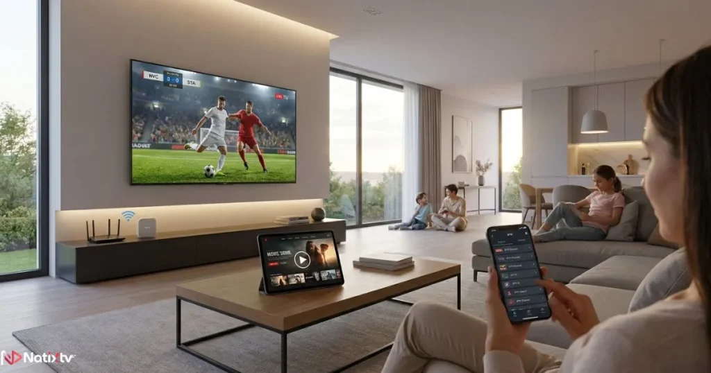 IPTV streaming across multiple smart devices during an IPTV subscription setup