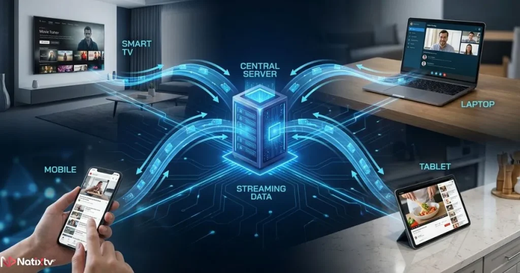 IPTV compatible devices receiving stable HD streams from a central server