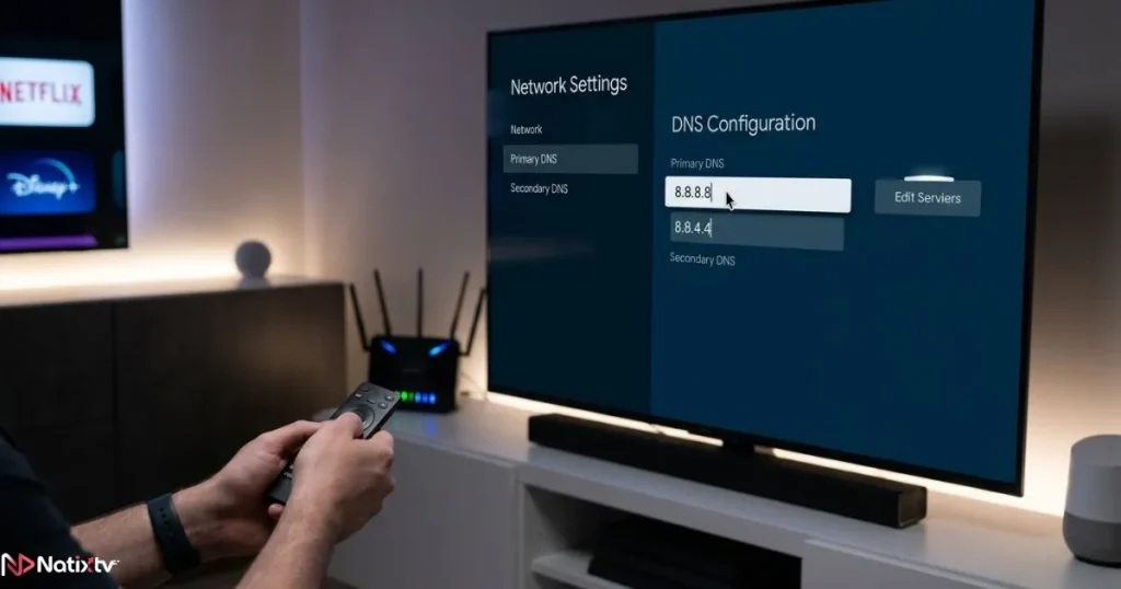Changing DNS settings to solve failed to authorize IPTV errors