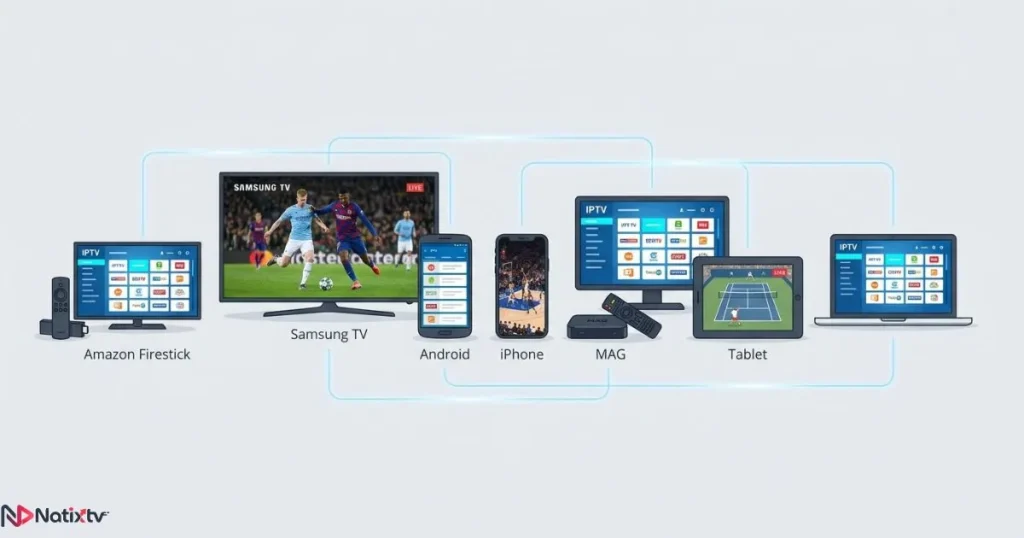 IPTV subscription compatible with all devices - Firestick, Smart TV, Android and iOS