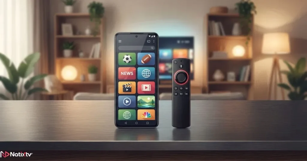 IPTV player setup on Android smartphone and Amazon Firestick using smart IPTV apps