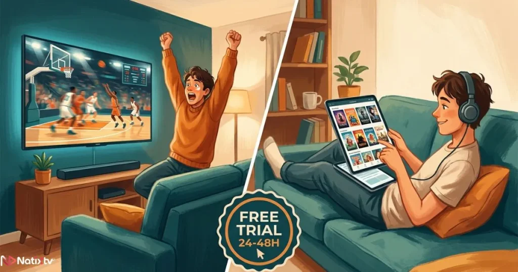 Stable IPTV service with free trial offering live sports and VOD streaming on any device