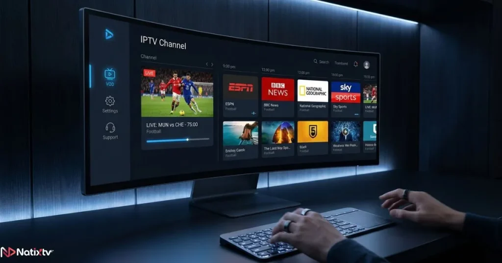 Best IPTV 2026 service dashboard with EPG and stable live channel streaming