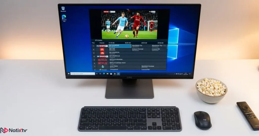 Windows PC streaming live TV with an IPTV player for PC free setup