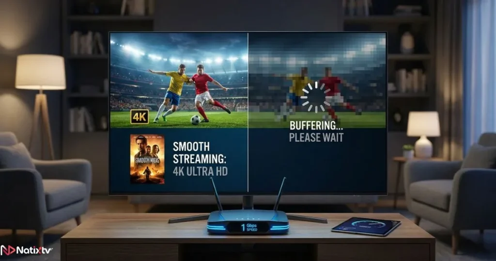 Stable IPTV service with smooth 4K streaming and fast internet connection