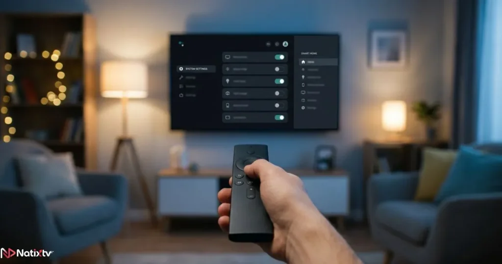 Stable IPTV service settings and backup screen on a streaming device