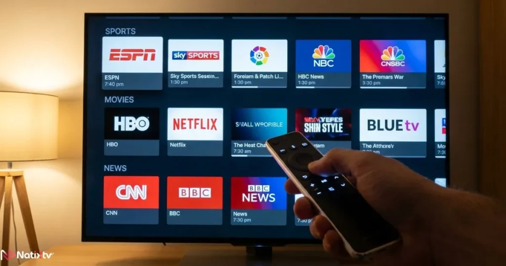 IPTV channels interface when buying iptv service