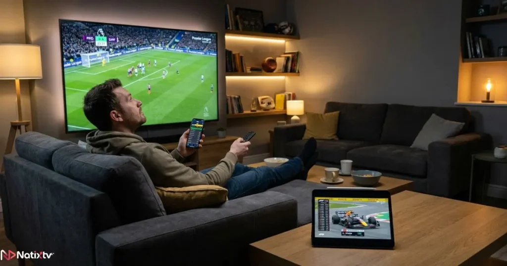 Sports IPTV service allowing live sports streaming across multiple devices