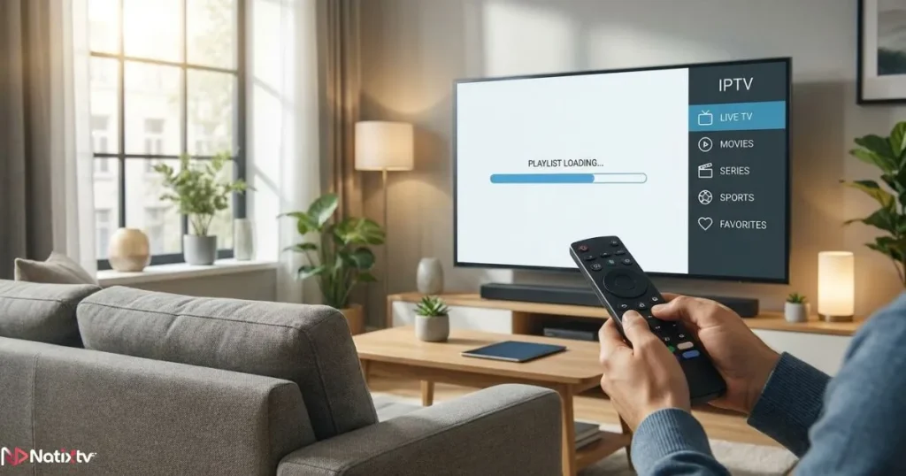 IPTV URL setup process inside a modern IPTV player application